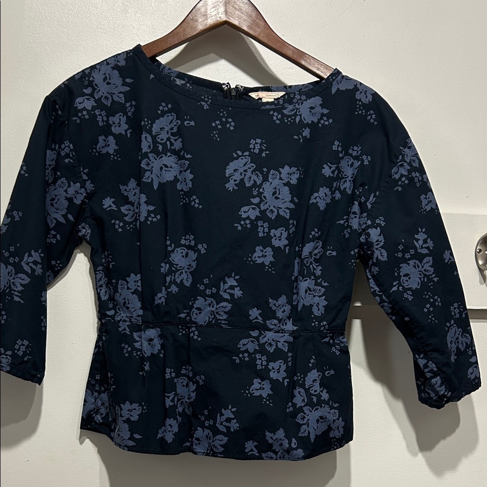 GAP Navy Blue Floral Blouse